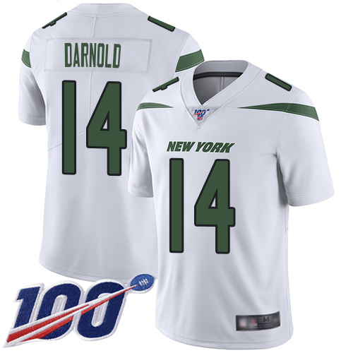 New York Jets Limited White Men Sam Darnold Road Jersey NFL Football 14 100th Season Vapor Untouchable